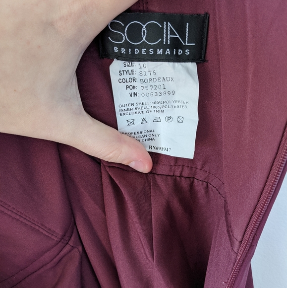 Size 10 Bordeaux Social Bridesmaids dress - Picture 5 of 8